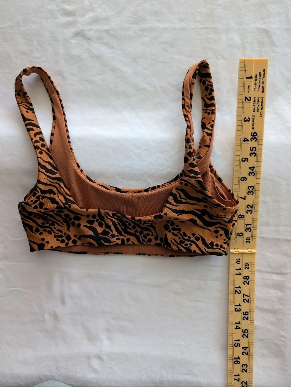 Animal Print Bikini Swim Top Brown Black Size 2 (US) EUR 34